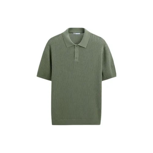 ZARA Polo Shirts Men Green