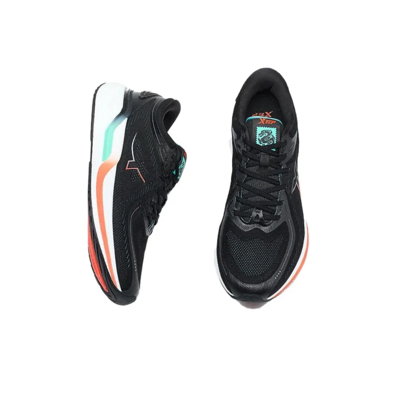 China Post x XTEP Shock Absorbers Low Top Running Shoes Men's Black Orange Blue-3