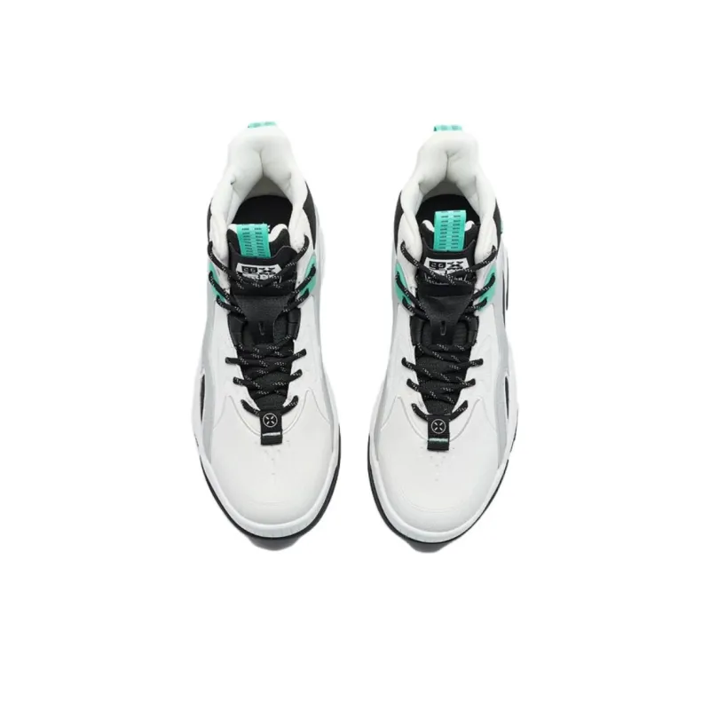 XTEP Black Uncle VI Trendy Sports Wear Resistant High Top Casual Shoes Men's White Black Blue-4