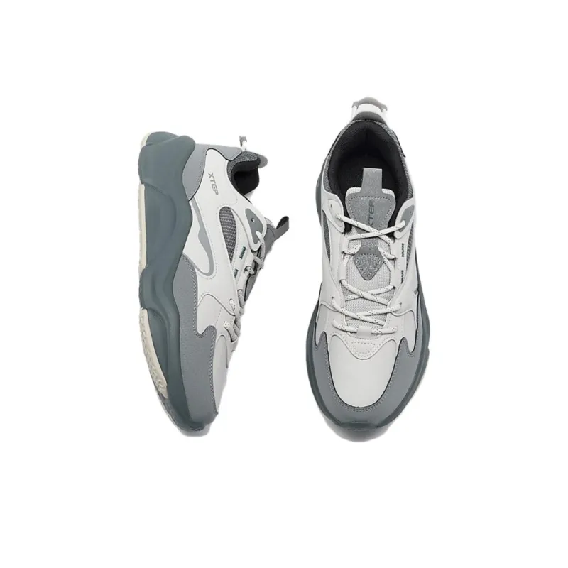 China Post x XTEP Spring Collection Versatile Comfortable Slip Resistant Low Top Casual Shoes Men's Gray-3