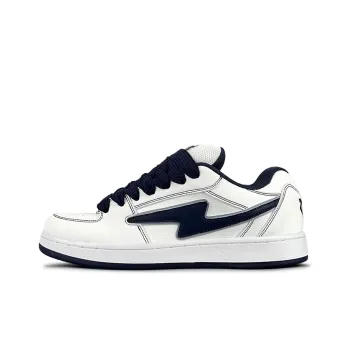 LuzaoT SUPER DRAG Skateboard Shoes Unisex Low Top White/Blue
