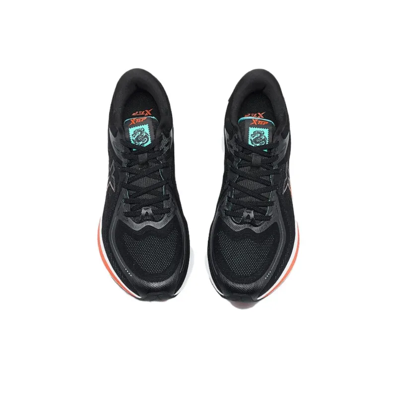 China Post x XTEP Shock Absorbers Low Top Running Shoes Men's Black Orange Blue-4