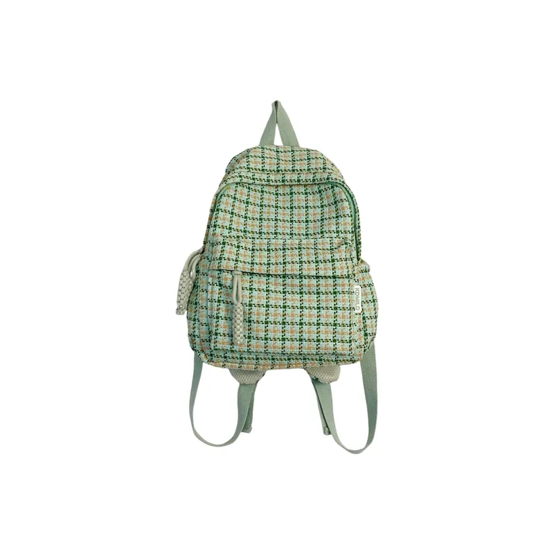 GEERDUN Cotton Fabric Backpack Women's Light Yellow/Light Green/Green/Pink-3