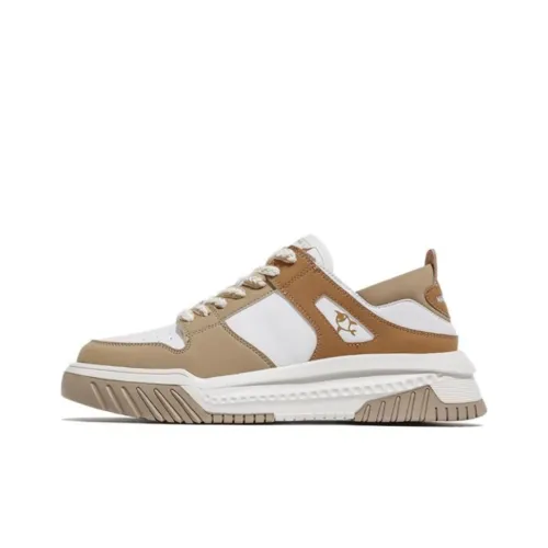 FAIRWHALE Low-Top Skateboard Shoes Men's White Apricot/White Green