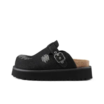 HANQIAORIJI Broken Cocoon Series Wrap toe Slippers Unisex Black