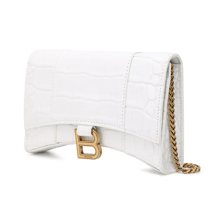 Balenciaga Leather Hourglass Bag Crossbody Bag Shoulder Bag Women's White-2