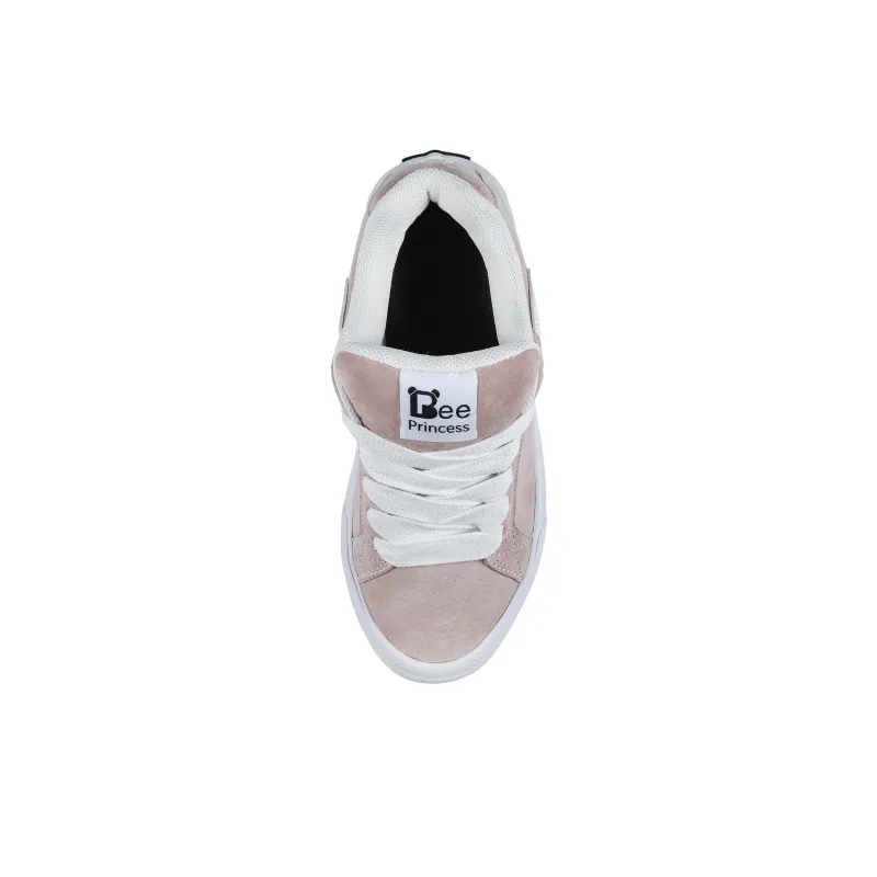 Princess Bee Anti Slip Wear Resistant Low Top Skateboard Shoes Women's Peach Pink-3