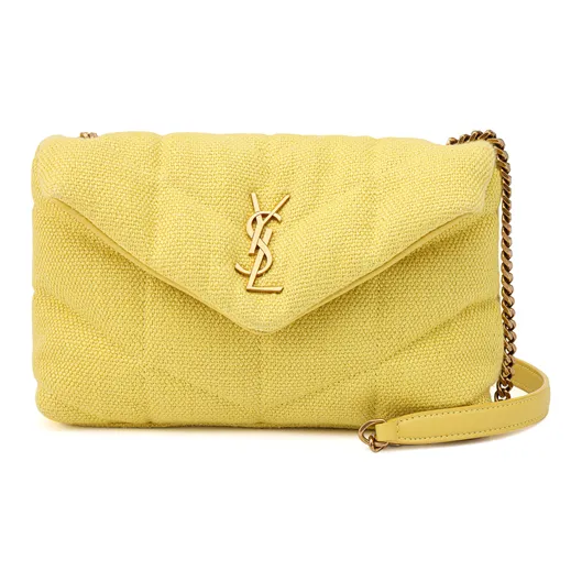 SAINT LAURENT Puffer Toy Bag Mini Women's Lemon Pie Yellow-3