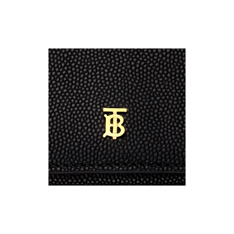 Burberry Leather Wallet Mini Women's Black-7