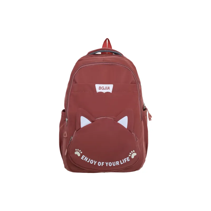 GEERDUN Nylon Backpack Unisex Black/Red/Blue/Pink/Brown-1