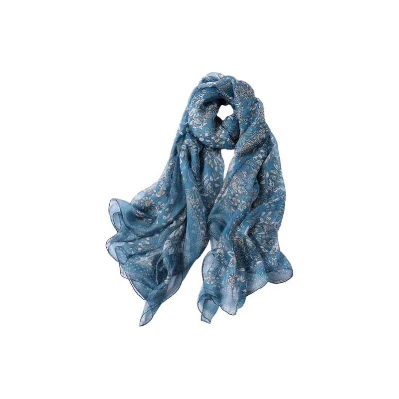 Hang Silk Road 100% Mulberry Silk Silk Scarves Women's-11