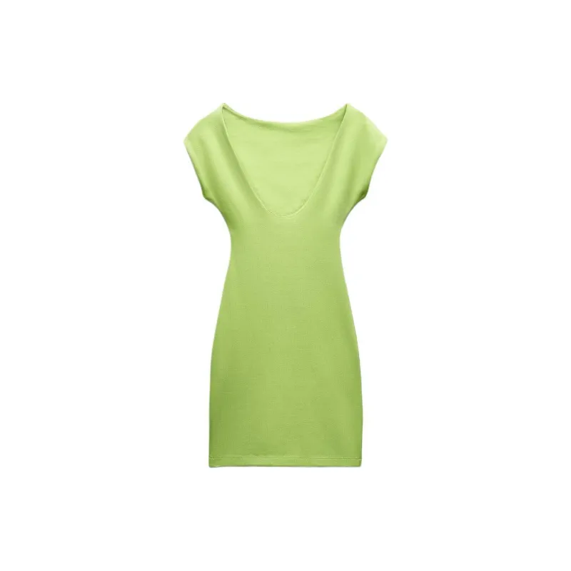 ZARA SS24 Short-Sleeved Dresses Women's Neon Green-1