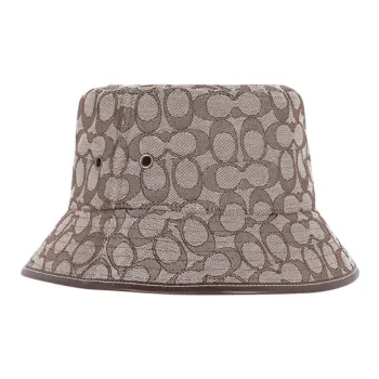 COACH Cotton Bucket Hats Men's Light Gray