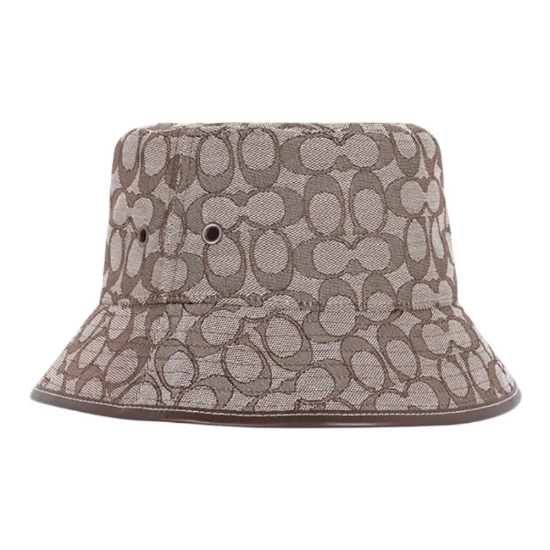 COACH Cotton Bucket Hats Men's Light Gray-0