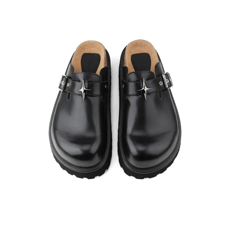 HANQIAORIJI Broken Cocoon Series EVA Abrasion Resistant Wrap toe Slippers Unisex Black-6