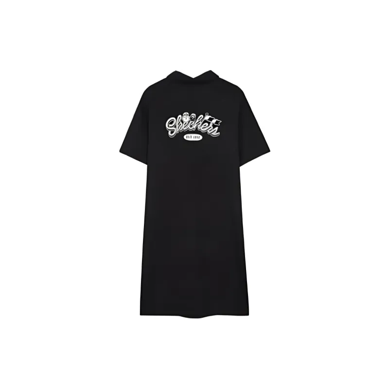 Skechers Funny Monster Short Sleeved Dress Women's Carbon Black-1
