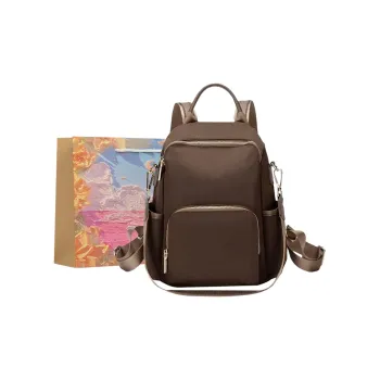 BRINCH Oxford Backpack Regular Women's Coffee Large Size