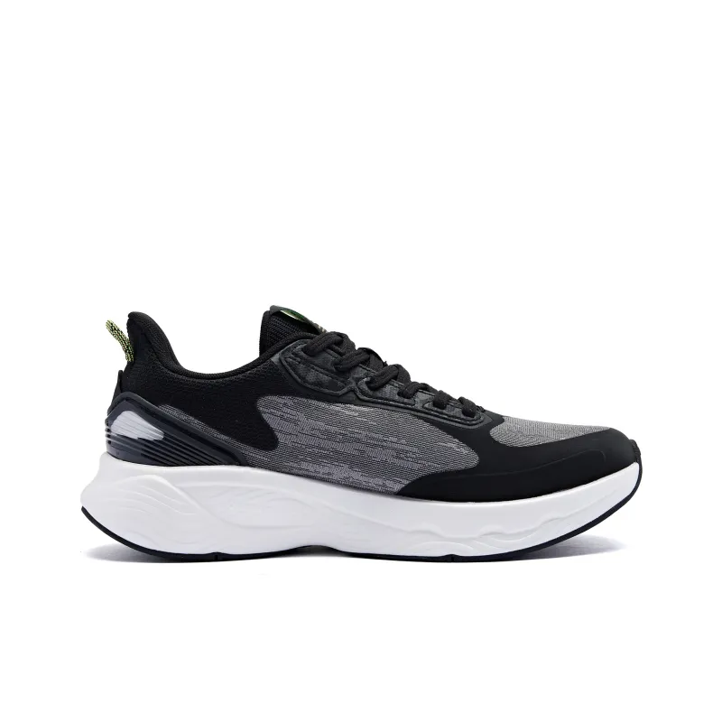 QIAODAN Streamer 4.0 Cushioning, Wear Resistant Low Top Running Shoes Men's Black White-1