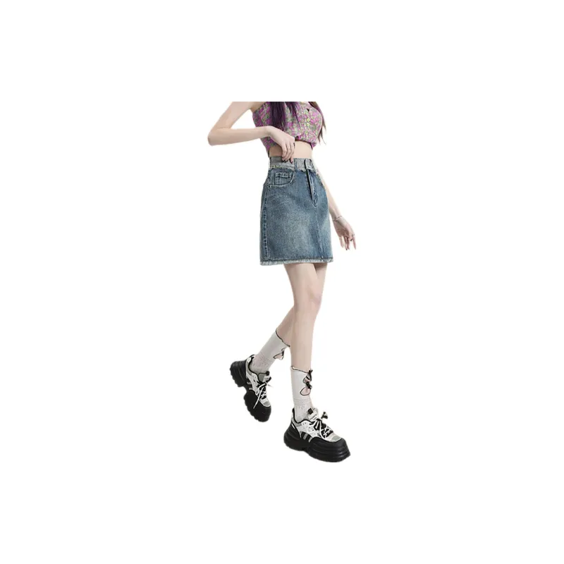 Weixi Denim Short Skirts Women's Blue-2