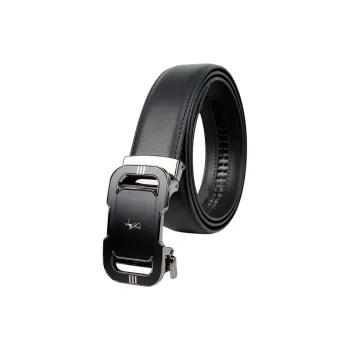 Wit Business Automatic Buckle Leather Belts Men's Black Width 3.5CM