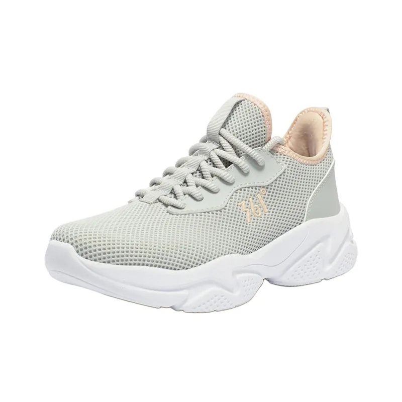 361° Cushioning Wear Resistant Low Top Casual Running Shoes Women's Gray Pink-1