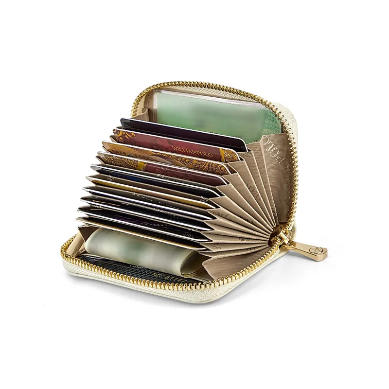 WilliamPOLO Cow Leather Multifunction Trunk Mini Card Bag With Zipper Coin Purse Regular Unisex Multicolor-1