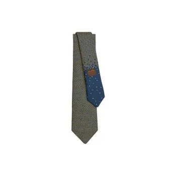 HERMES Mulberry Silk Ties Men's Yellow