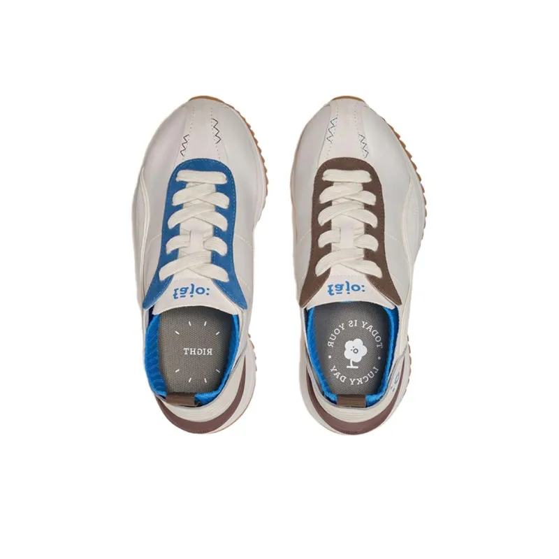 FAJO Ice Cream Silk Shoes Lightweight And Breathable Casual Shoes Unisex Mismatched Blue Brown-6