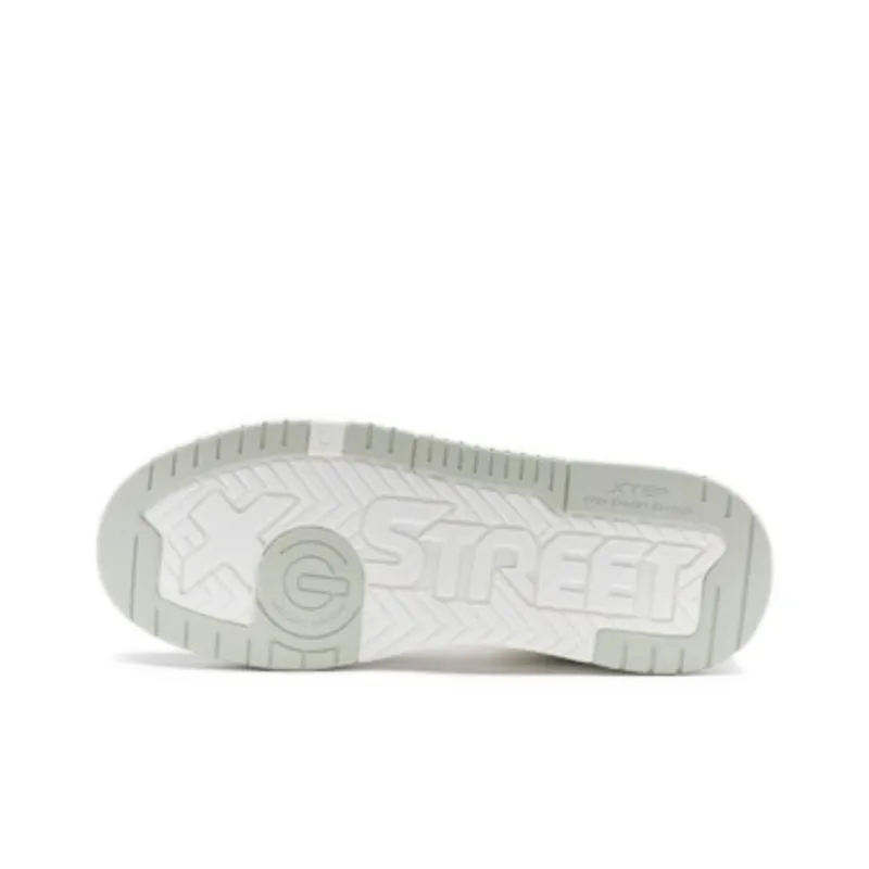 XTEP Cushioning Wear-Resistant High-Top Skateboard Shoes Men's Sail White Cat Eye Grey-5