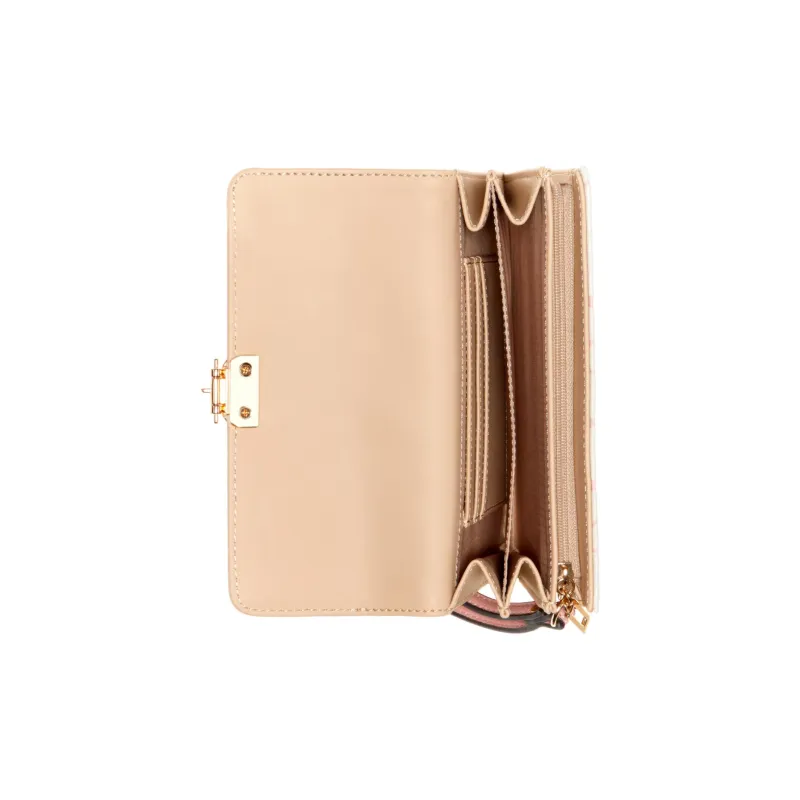 GUESS Faux Leather Cell Phone Pouch Clutch Women's Gray White-2