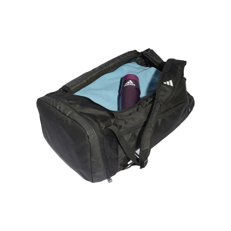 Adidas Recycled Polyester Plain Weave Fabric Travel Bag Medium Size Unisex Black-3