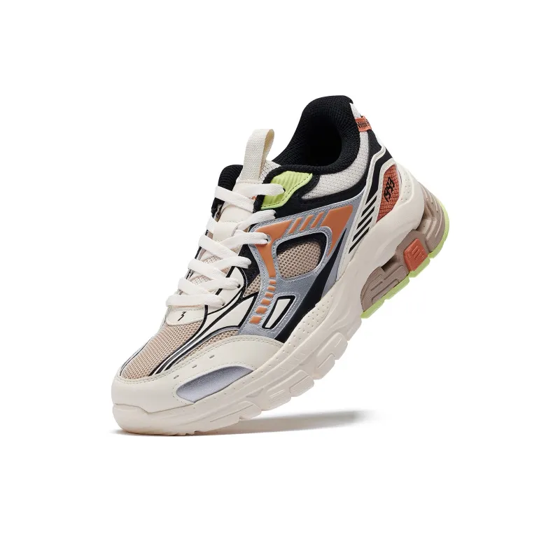 361° Cushioned Anti Slip And Wear Resistant Lightweight Low Top Casual Running Shoes Men's Beige Black-3
