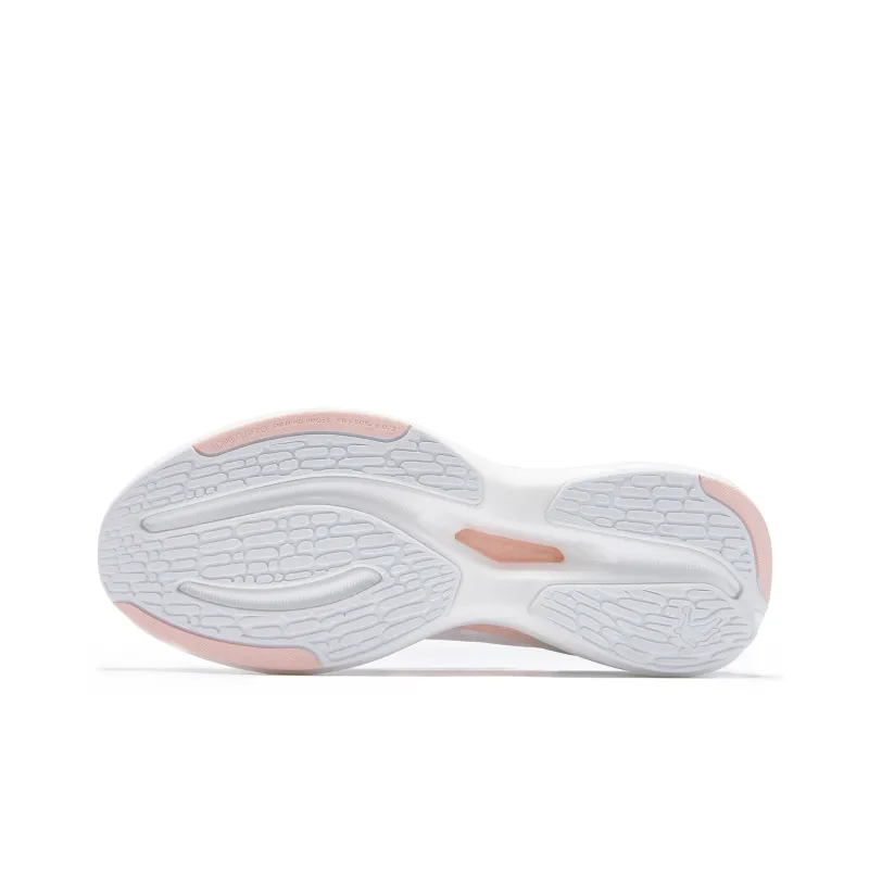 QIAODAN Flying Shadow Team1.0 Abrasion Resistant Lightweight Slip Resistant Low Top Running Shoes Women's White Pink-4
