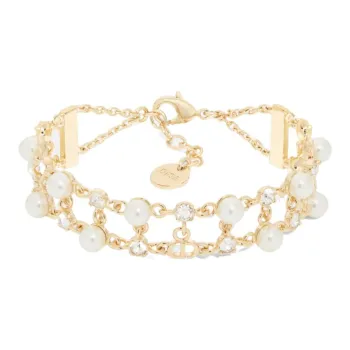 DIOR Metal, Crystal, Resin Pearl Bracelets Women's Gold