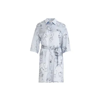 Silk Boundary Nightgown Women's Light Blue