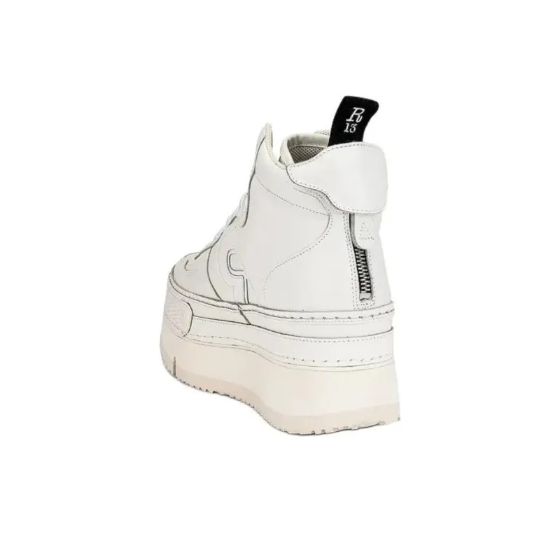 R13 Riot High-Top Skateboard Shoes Women's White-2