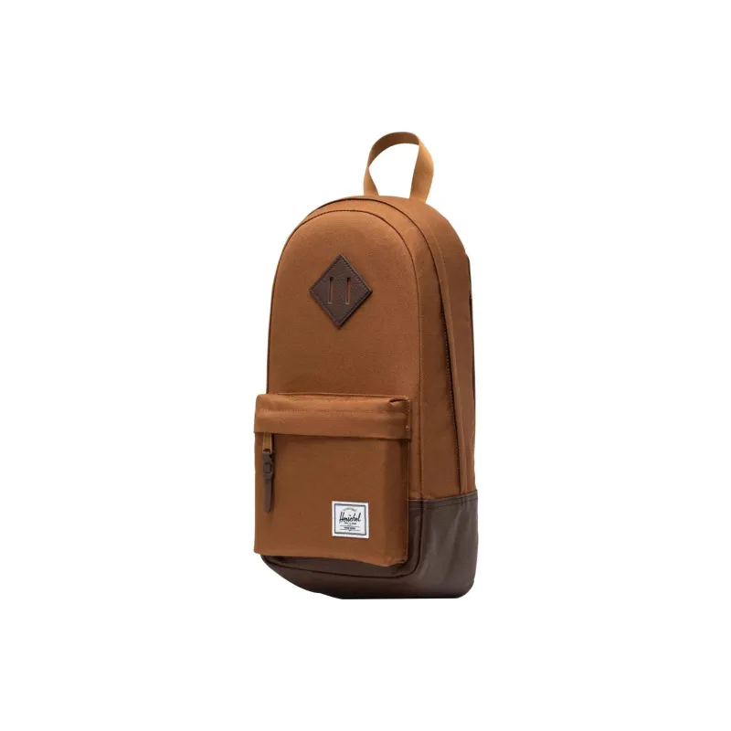 Herschel Recycled Fabric Crossbody Bag Shoulder Bag Unisex Coffee Color With Dark Brown-2
