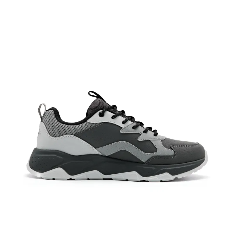 QIAODAN Cushioned Abrasion-Resistant Slip-Resistant Low-Top Running Shoes Men's Shark Gray-1
