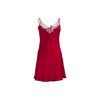 Silk Boundary Nightgown Women's Dark Red