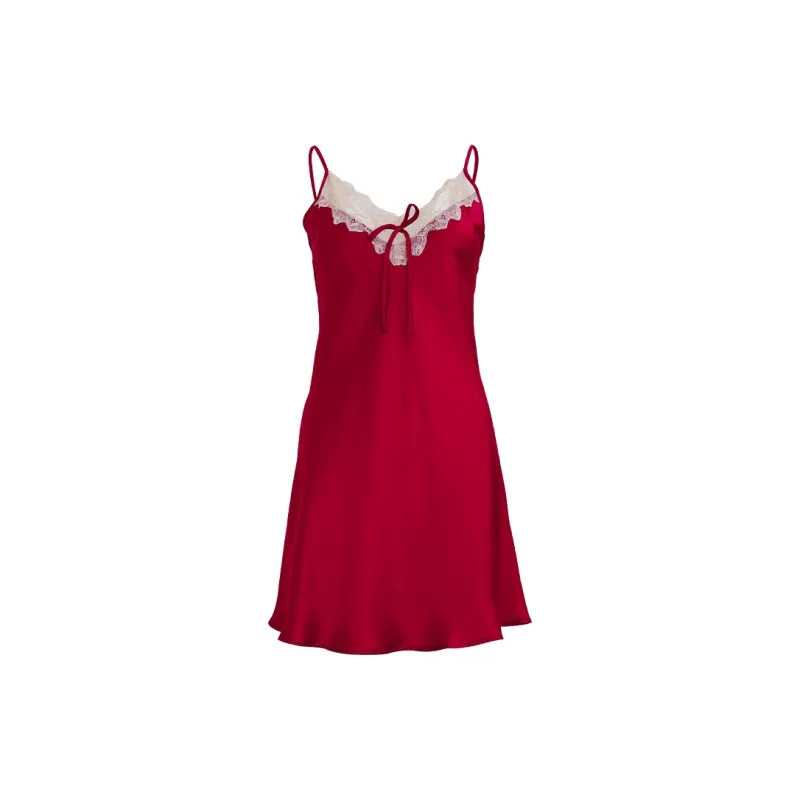Silk Boundary Nightgown Women's Dark Red-0