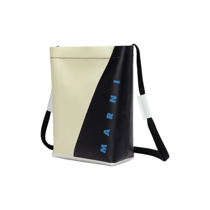 MARNI Logo Printed Bicolour Crossbody Bag-2