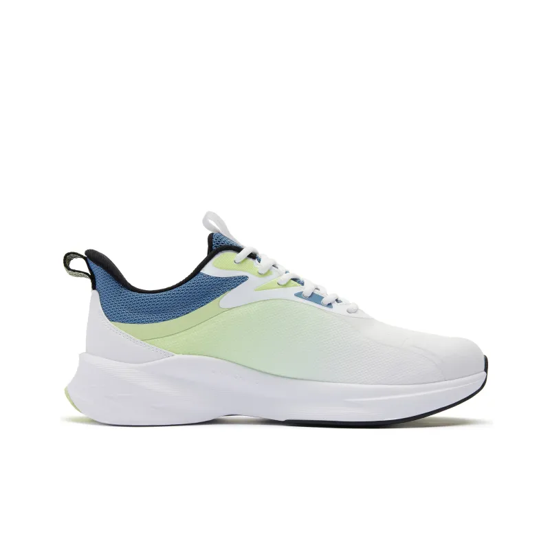 QIAODAN Cushioning Wear Resistant Low Top Running Shoes Men's White Green-1