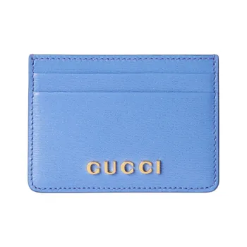 GUCCI Leather Card Holder Card Holder Women's Light Purple