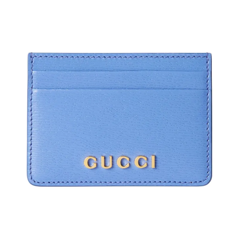 GUCCI Leather Card Holder Card Holder Women's Light Purple-0