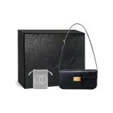 Pleated Flap Bag Classic Black+Box