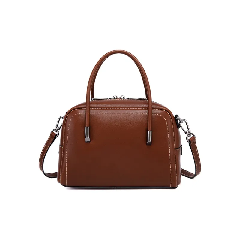 TTaG．baG Top Grain Cow Leather Shoulder Bag Regular Women's Khaki/Brown/Black-6