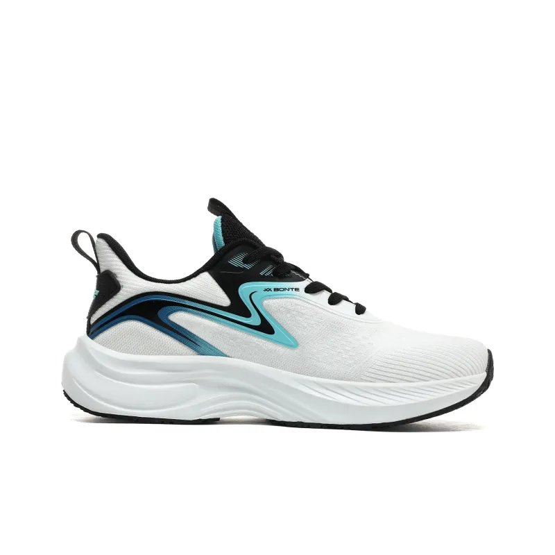 BTE Slip Resistant, Abrasion Resistant, Breathable Low Top Long Distance Running Shoes Unisex White Black-2