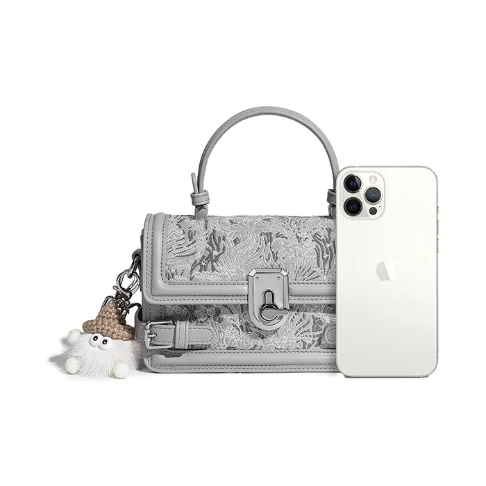 H YXIANG Microfiber Synthetic Leather One Shoulder Handbags Regular Women's Pink/Silver-4