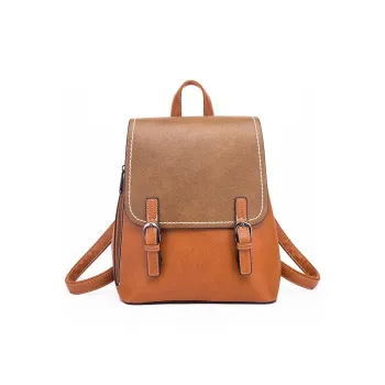 TTaG．baG PU Backpack Women's Caramel/Deep Sea Blue/Black