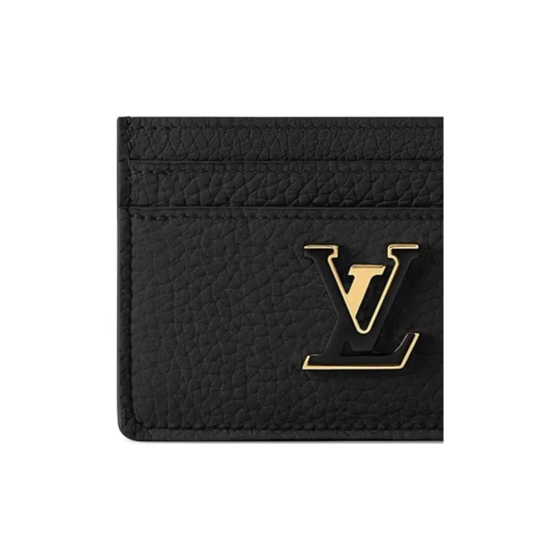 LOUIS VUITTON Capucines Leather Capsicum Card Holder Women's Black-3